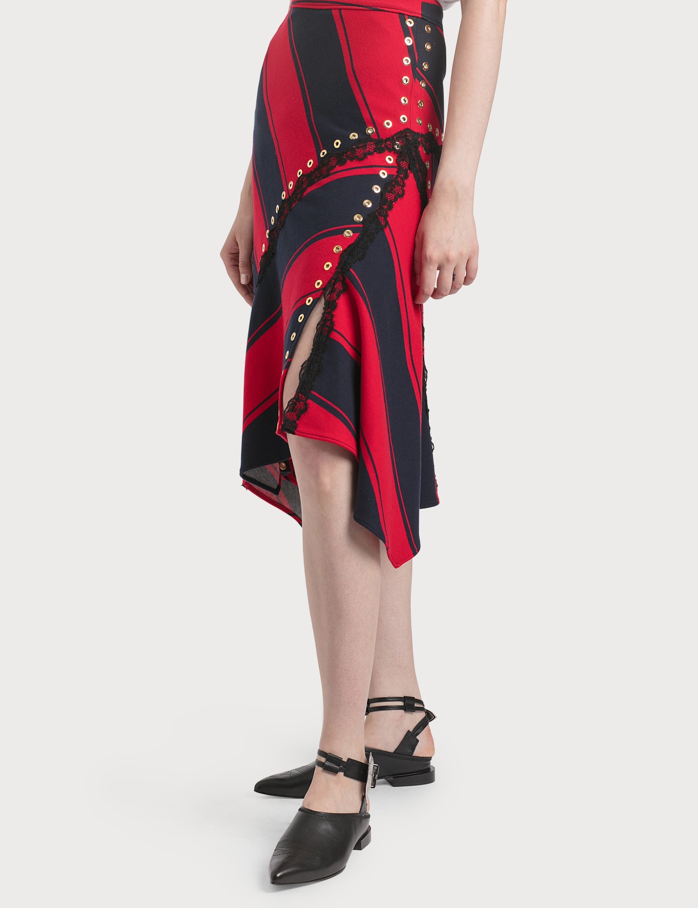 Stripy Asymmetrical Midi Skirt view 15