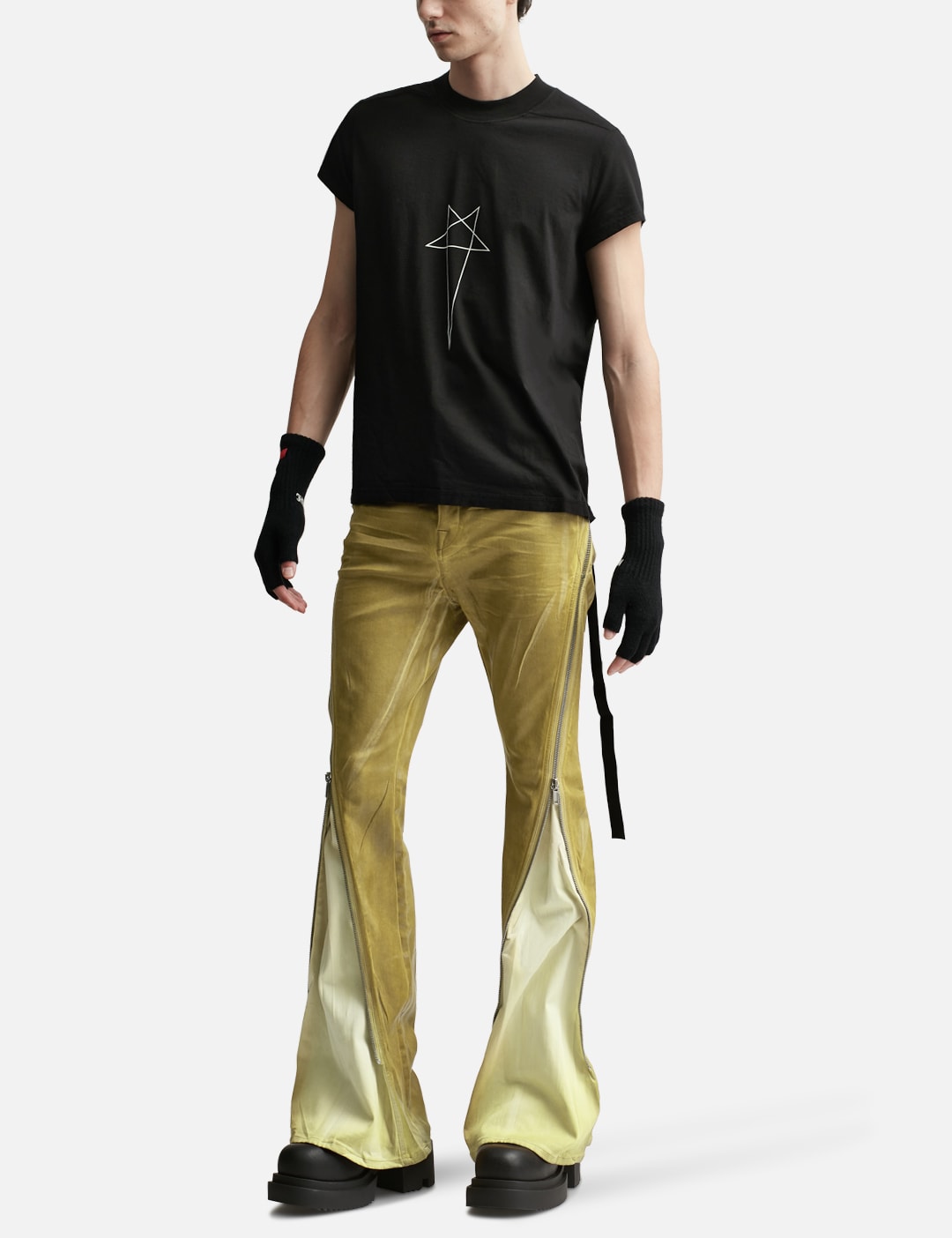 BOLAN BANANA IN OCHRE FOIL STRETCH DENIM view 15