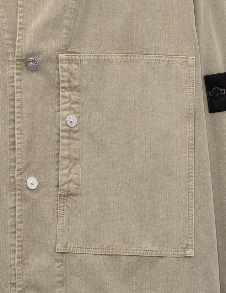 Stone Island Mineral Dyed Panama Cotton Snap-Front Overshirt With Chest Pocket