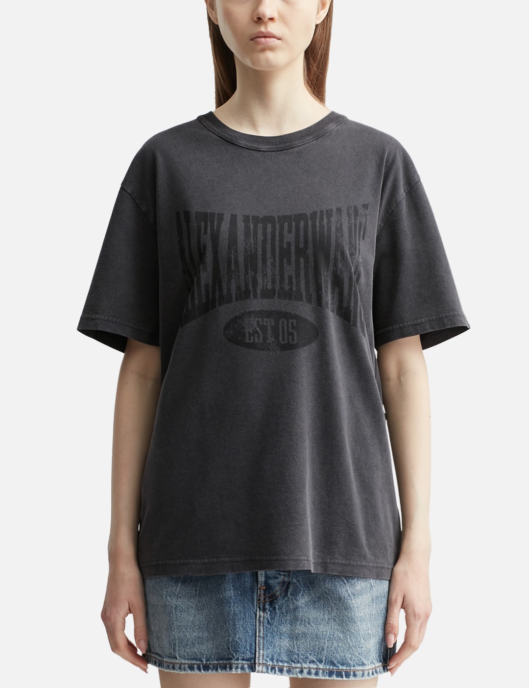 Distressed Logo Cotton T-Shirt view 6
