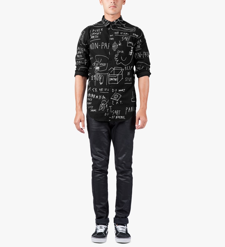 LAZY OAF Black Chalk Board L/S Shirt