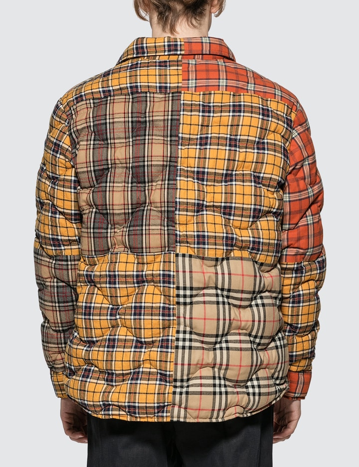 Burberry contrast check cotton flannel puffer overshirt Clearance