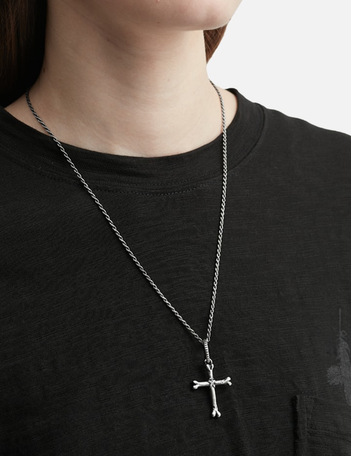 POLYTERU 925 Silver Pendant Cross Bone