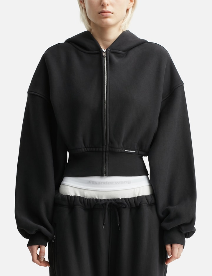 Alexander Wang T Cropped Zip Up Hoodie