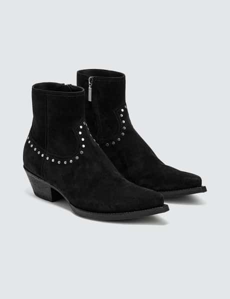 Saint Laurent Lukas Stud Boot In Land Saint Laurent Lukas Boots Brown Studded Suede Men main image 3