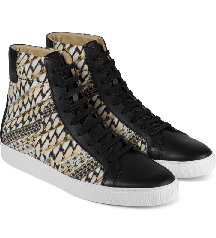 Black/Gold Chain Logan High Top Sneakers Placeholder Image