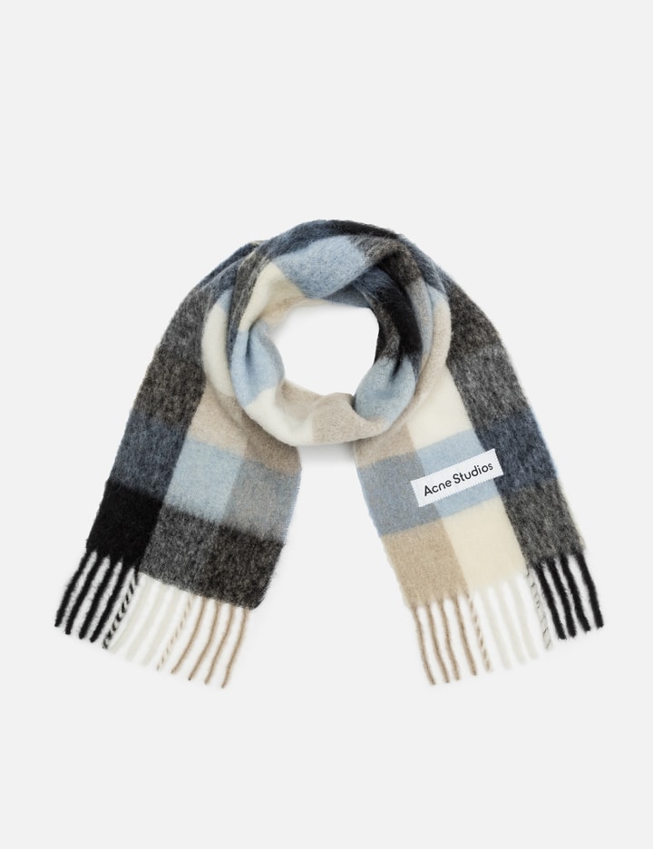Acne Studios Mohair Checked Scarf In Black