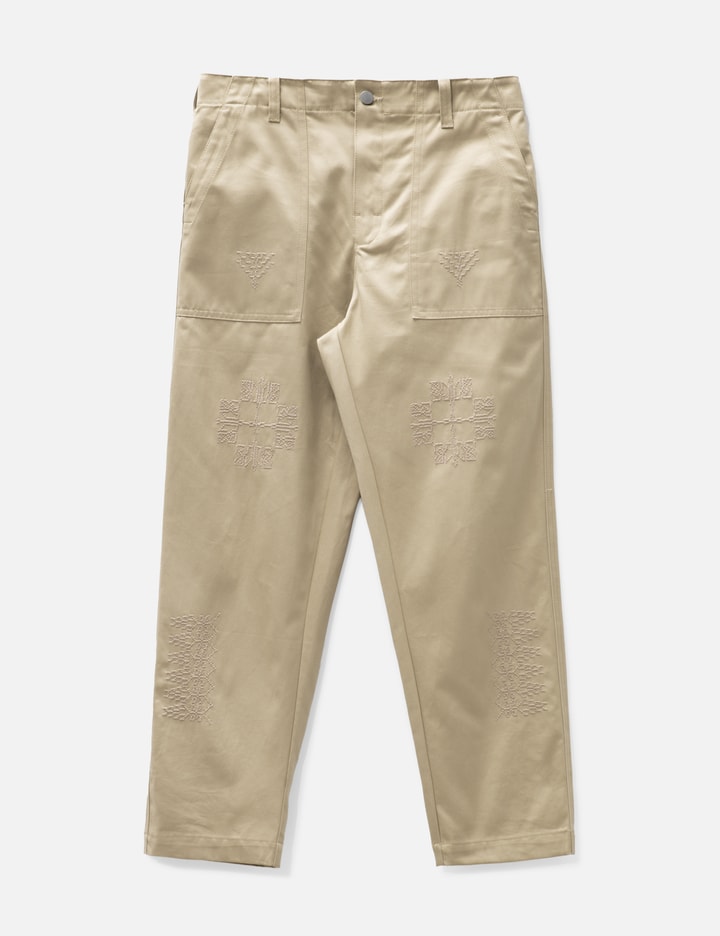 Adish Makhlut Cotton Worker Chino Pants In Beige