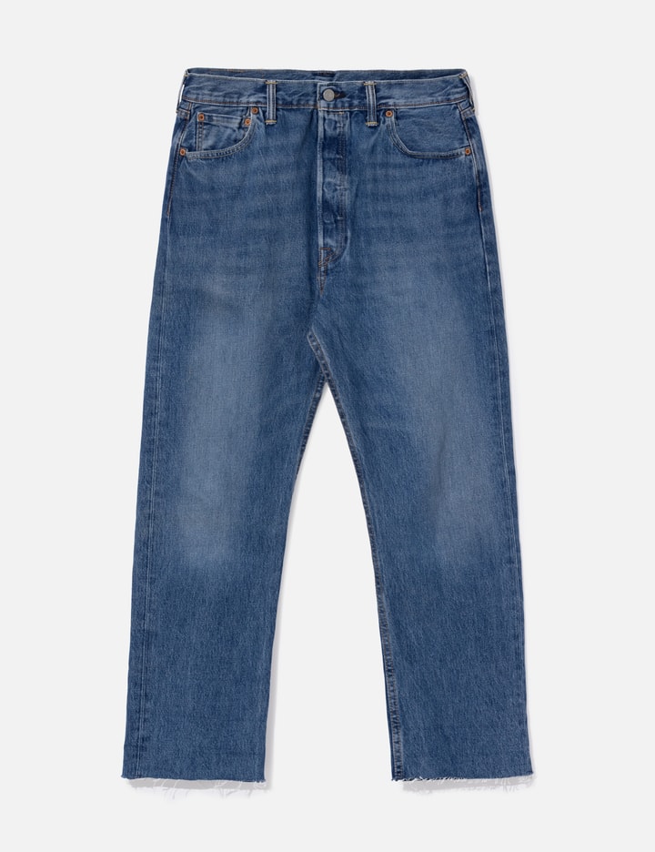 Levi's 501 Pleated Crop Jeans In Blue