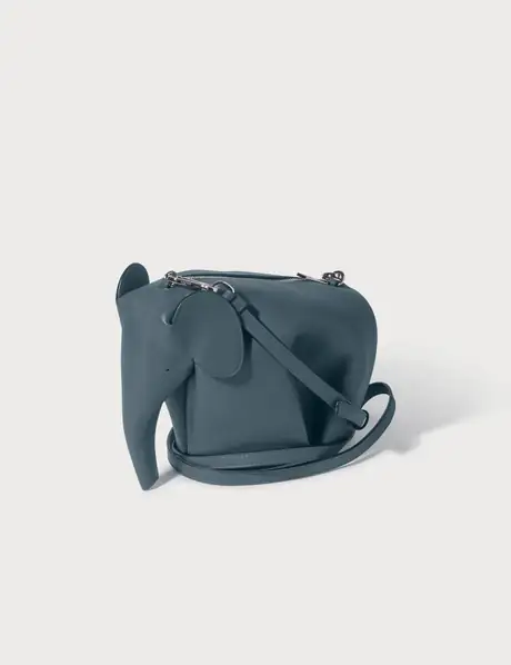 Shop LOEWE Mini Elephant Leather Crossbody Bag