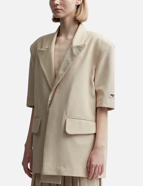 Short Sleeves Mix Media Blazer view 8