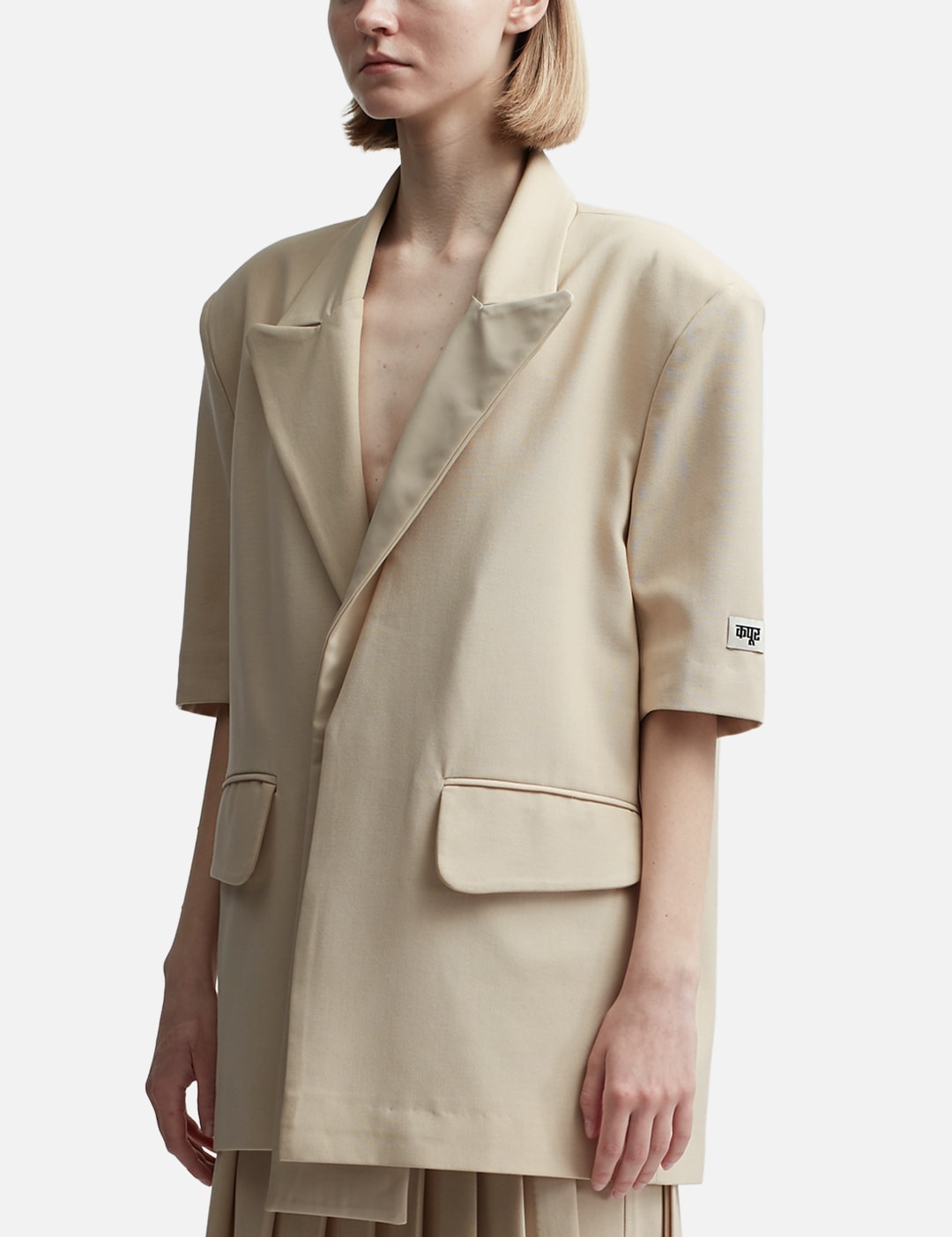 Short Sleeves Mix Media Blazer view 9