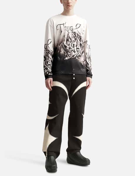 THUG CLUB - TC LEATHER BLACK DENIM PANTS | HBX - Globally Curated 