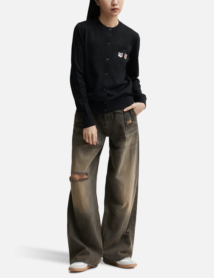 더블 폭스 헤드 패치 R-넥 가디건 Placeholder Image