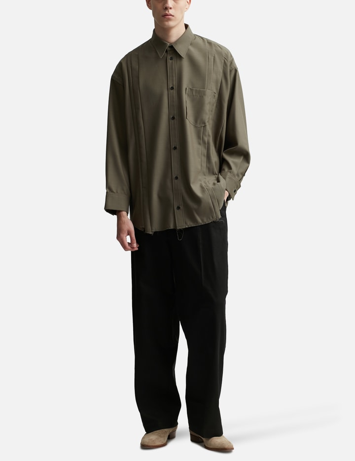 Khaki Wool Oversize d Reconstructed Sames Shirt Placeholder Image