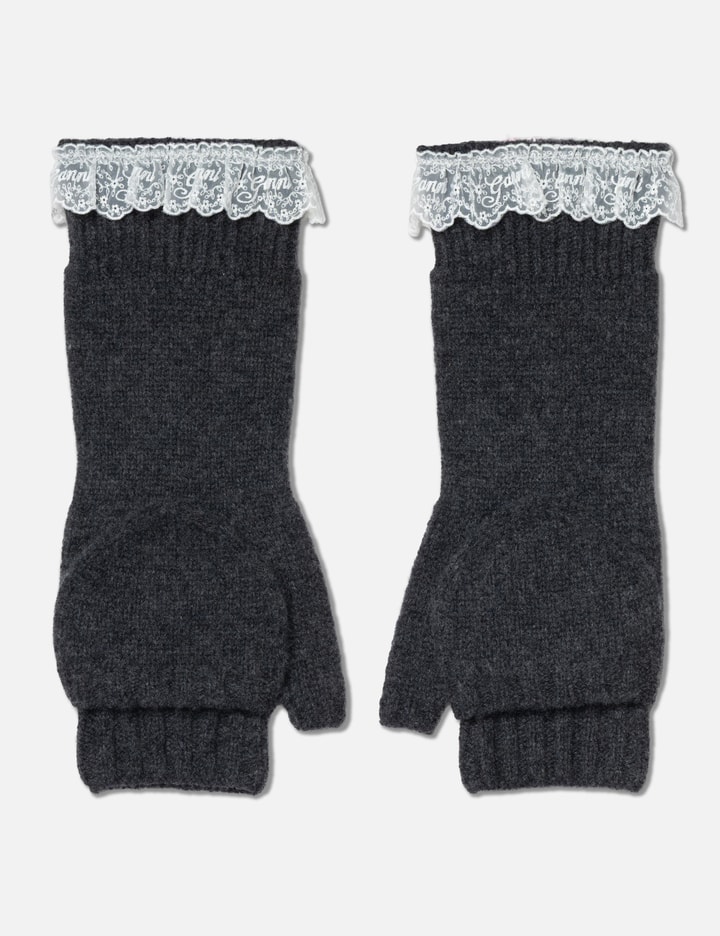 Ganni Compact Wool Lace Mittens
