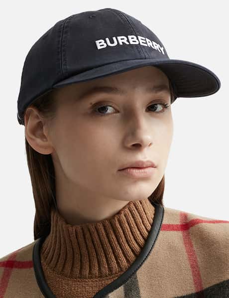 Burberry Embroidered Logo Cotton Gabardine Baseball Cap HBX