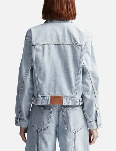 Zipped Sleeve Trucker Jacket In Denim view 9