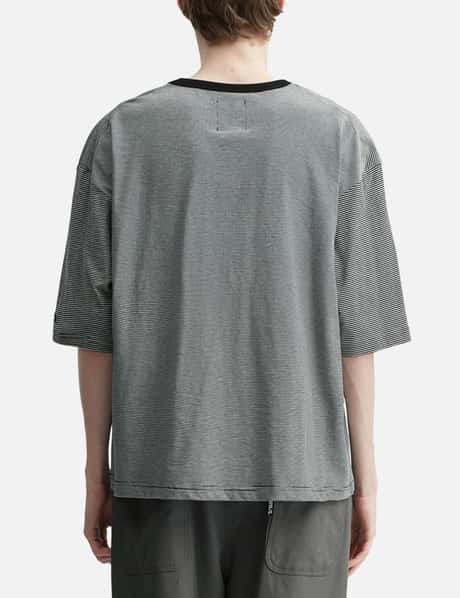 Paneled Stripe Cropped T-Shirt view 12