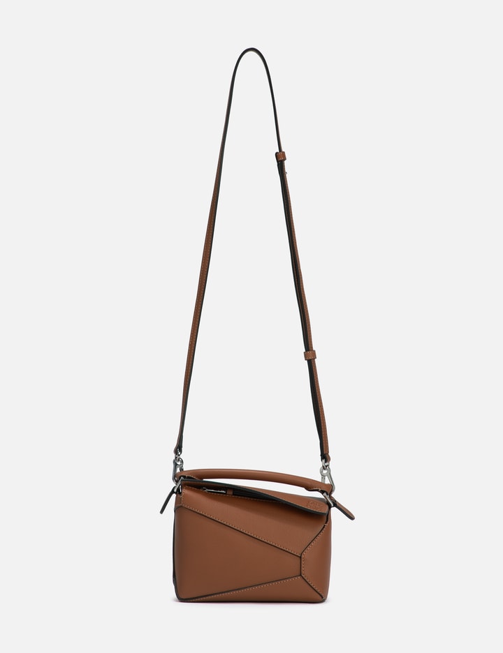 Loewe Puzzle Edge Mini Textured-leather Shoulder Bag In Brown