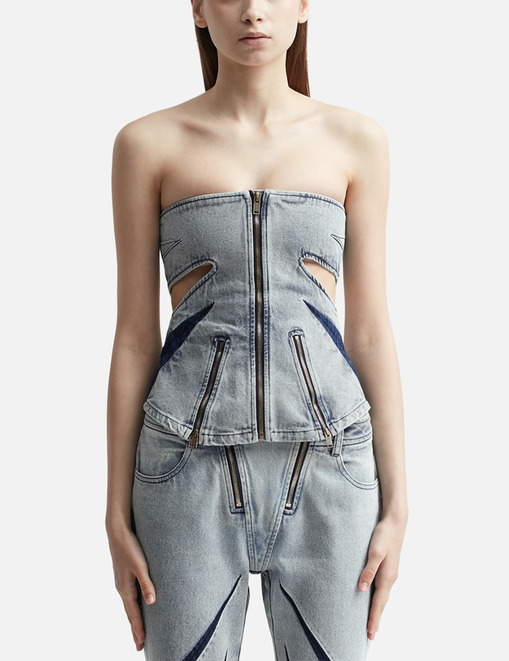 Dion Lee Woman Top Blue Size 6 Cotton In Blue