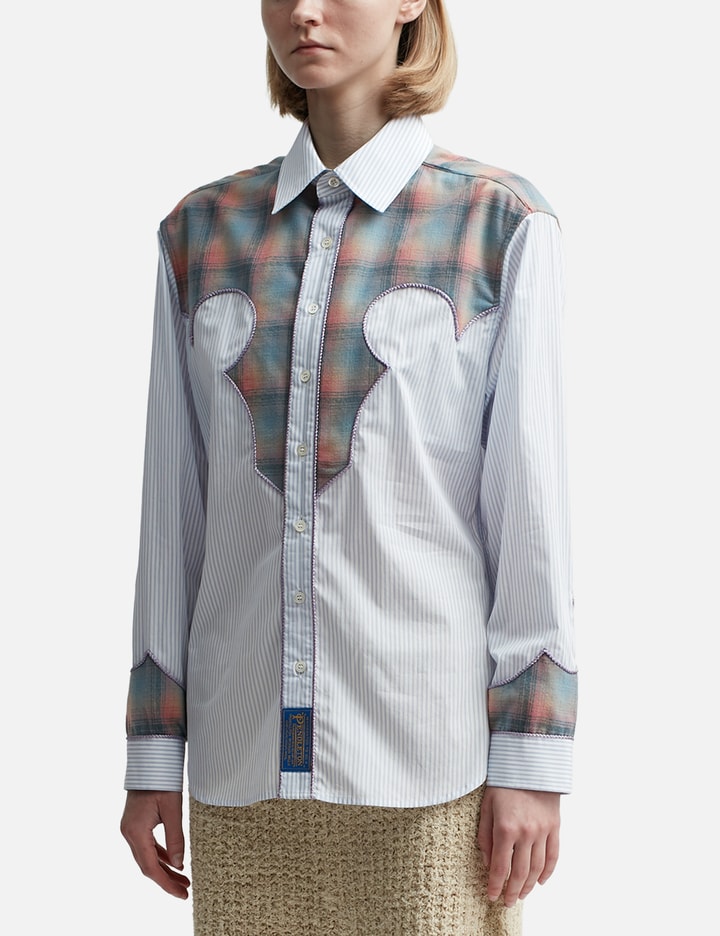 Shop Maison Margiela Long Sleeve Pendleton Wool Shirt In Multicolor