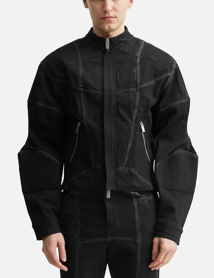 Padded Zipped Denim Jacket Placeholder Image