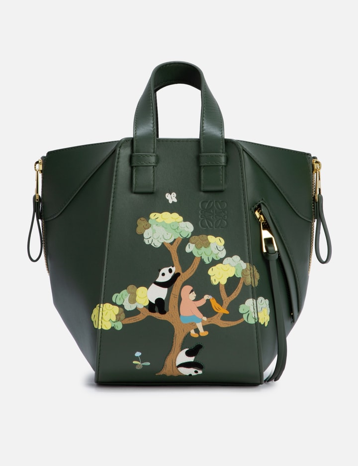 Loewe Panda Compact Hammock Bag In Green