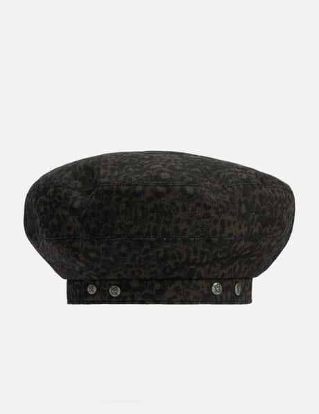 "Marco" Leopard Denim Beret view 4
