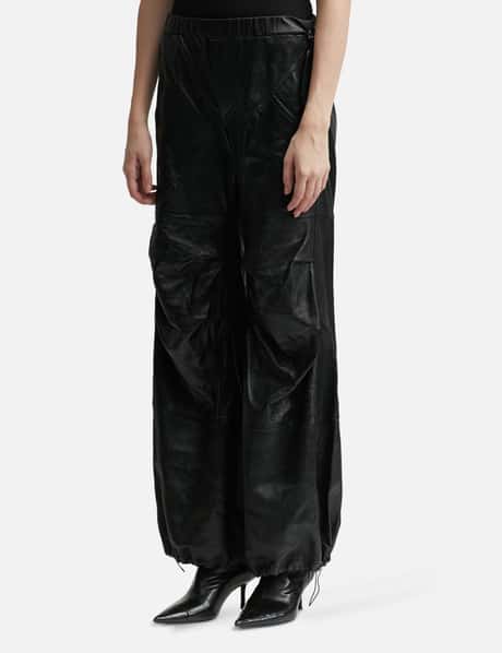 WET LEATHER CARGO PANTS view 7