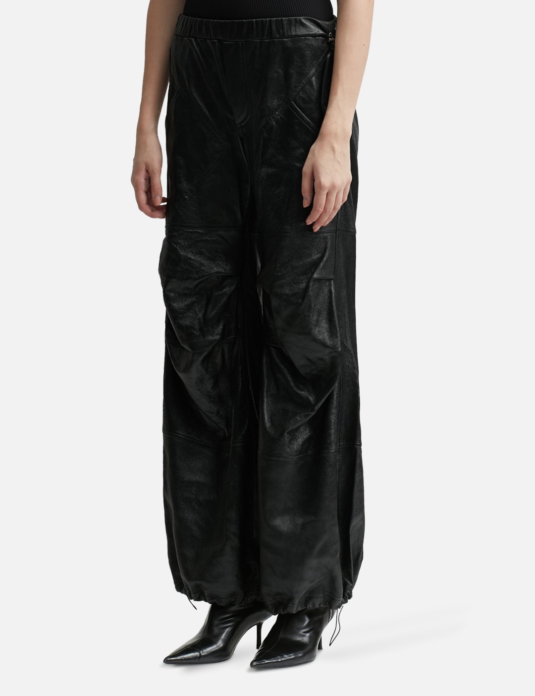WET LEATHER CARGO PANTS view 14