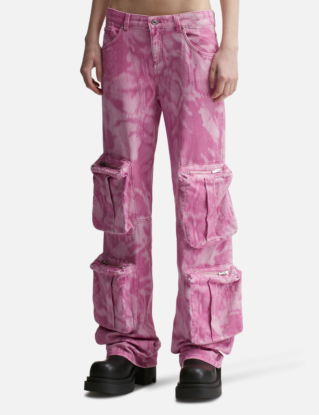 Chiné Camouflage Print Cargo Pants view 8