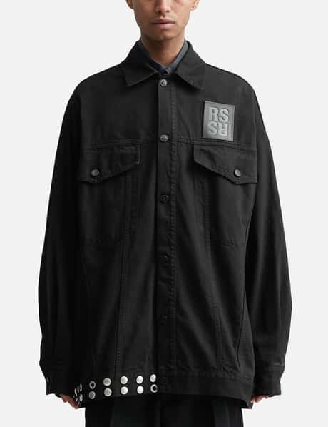 Raf Simons Leather Fringe Denim Jacket HBX