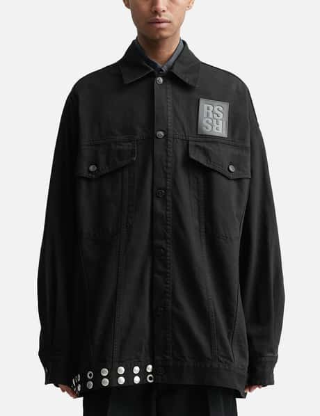 Raf Simons Leather Fringe Denim Jacket HBX