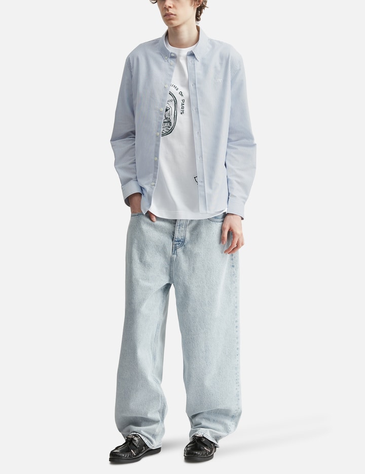 메종 키츠네 Profile Fox Striped Regular Shirt