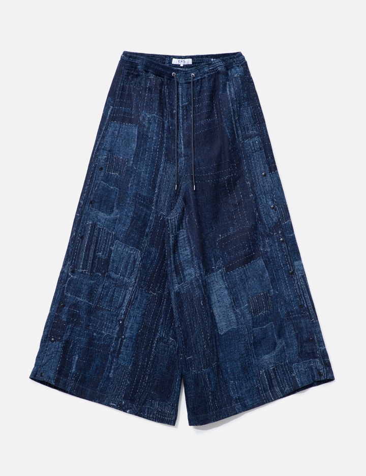 펀드멘탈 Boro Side Button Hakama Pants Rinse