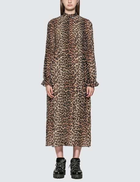 open lace back dress Leopard Printed Georgette Dress