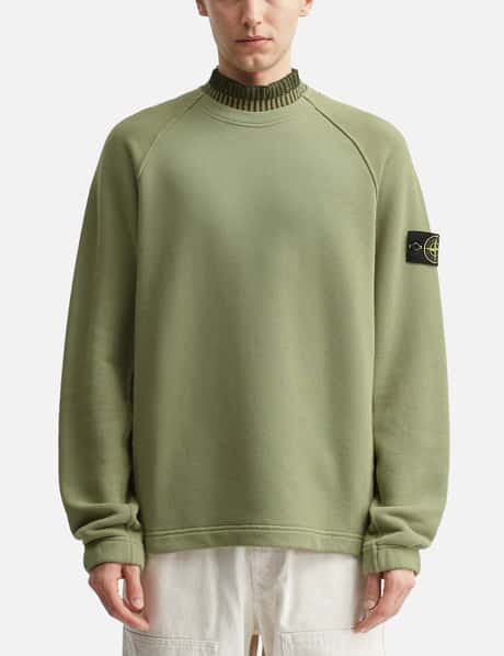Organic Cotton Diagonal Fleece Crewneck Sweatshirt view 10