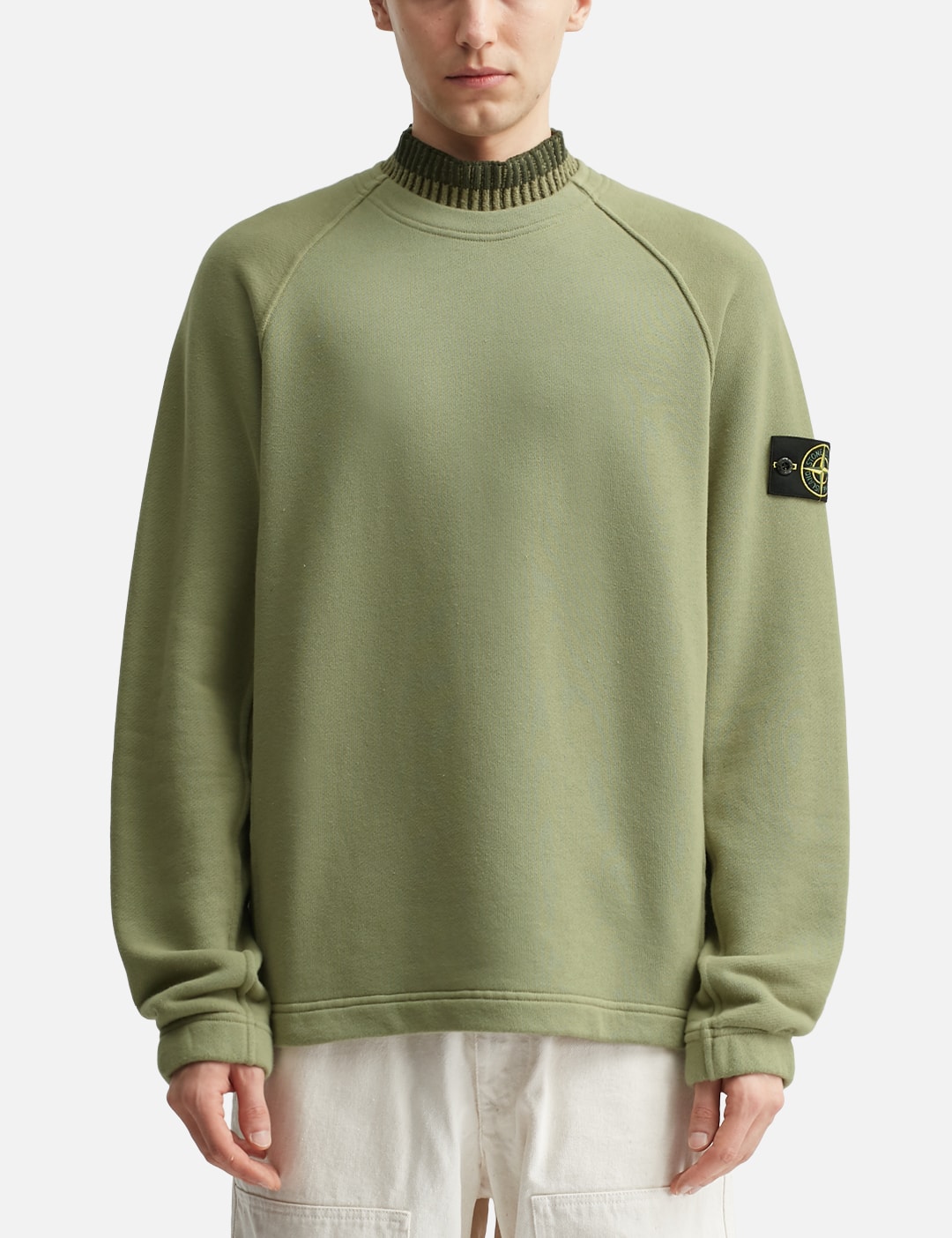 Organic Cotton Diagonal Fleece Crewneck Sweatshirt view 18