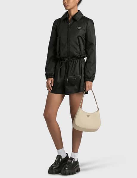 Black Prada Cleo Brushed Leather Mini Bag