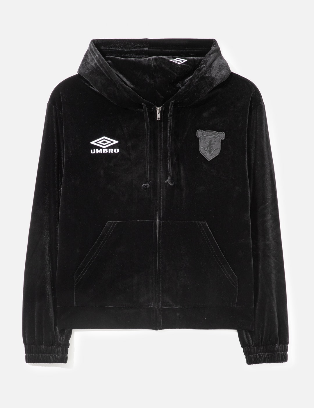 Umbro Slam Jam X  Velvet Masked Zip Hoodie In Black