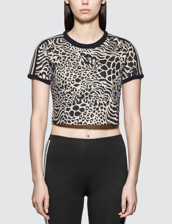 Adidas Originals - Leopard Print 3 Stripes T-shirt | HBX - Globally Curated  Fashion and Lifestyle by Hypebeast