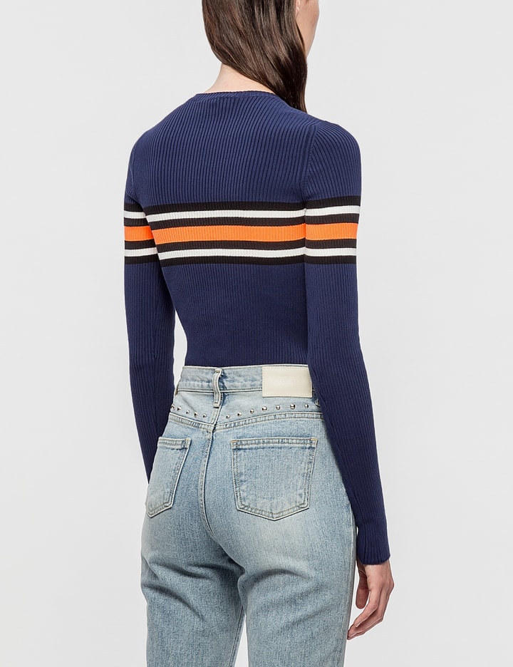 Stripe Ribbed Knit Sweater Placeholder Image