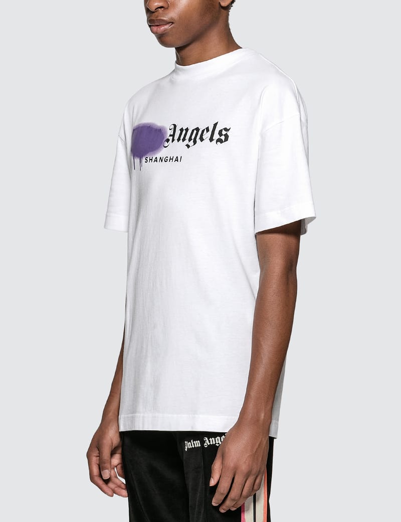 white and purple palm angels t shirt