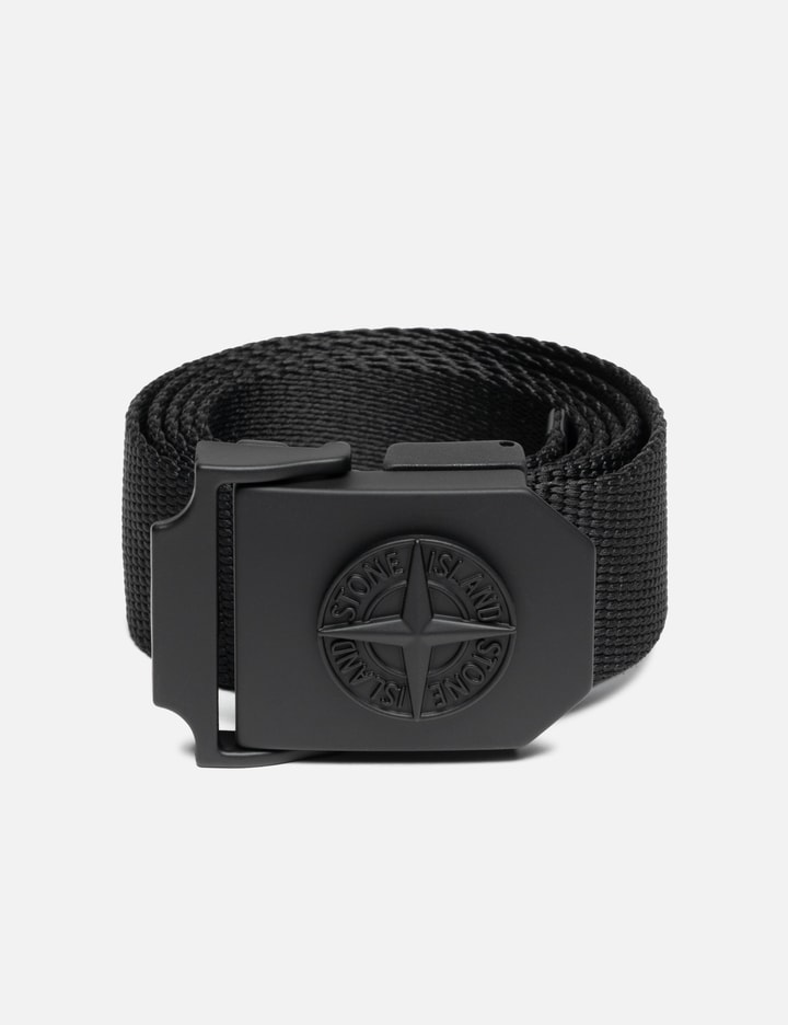 Stone Island Nylon Tape Belt With Compass Logo Buckle