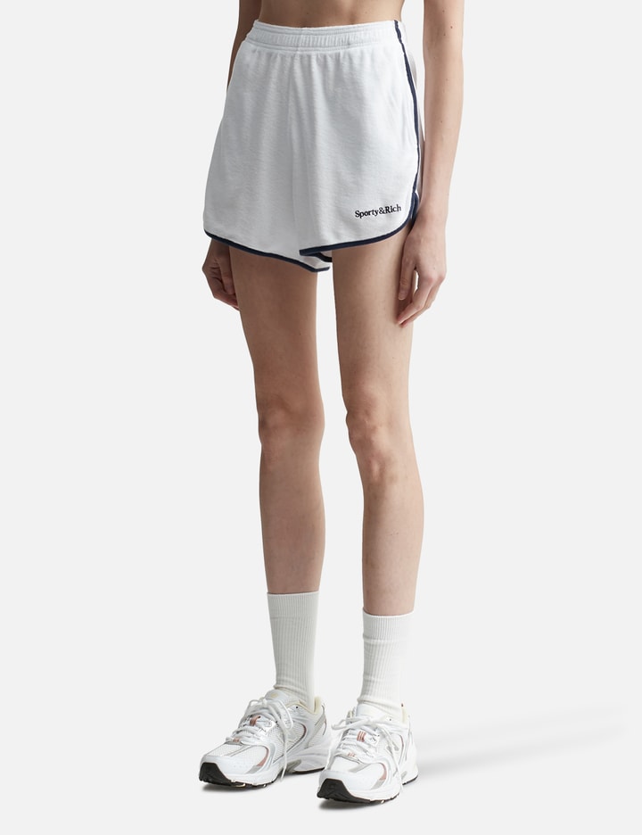 Serif Logo Terry Shorts White/Navy Placeholder Image