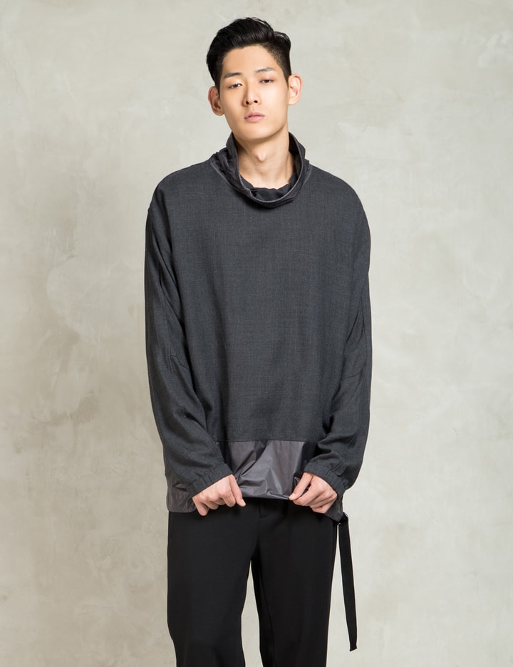 Charcoal L/S Funnel with Adjustable Hem Strap Pullover Placeholder Image