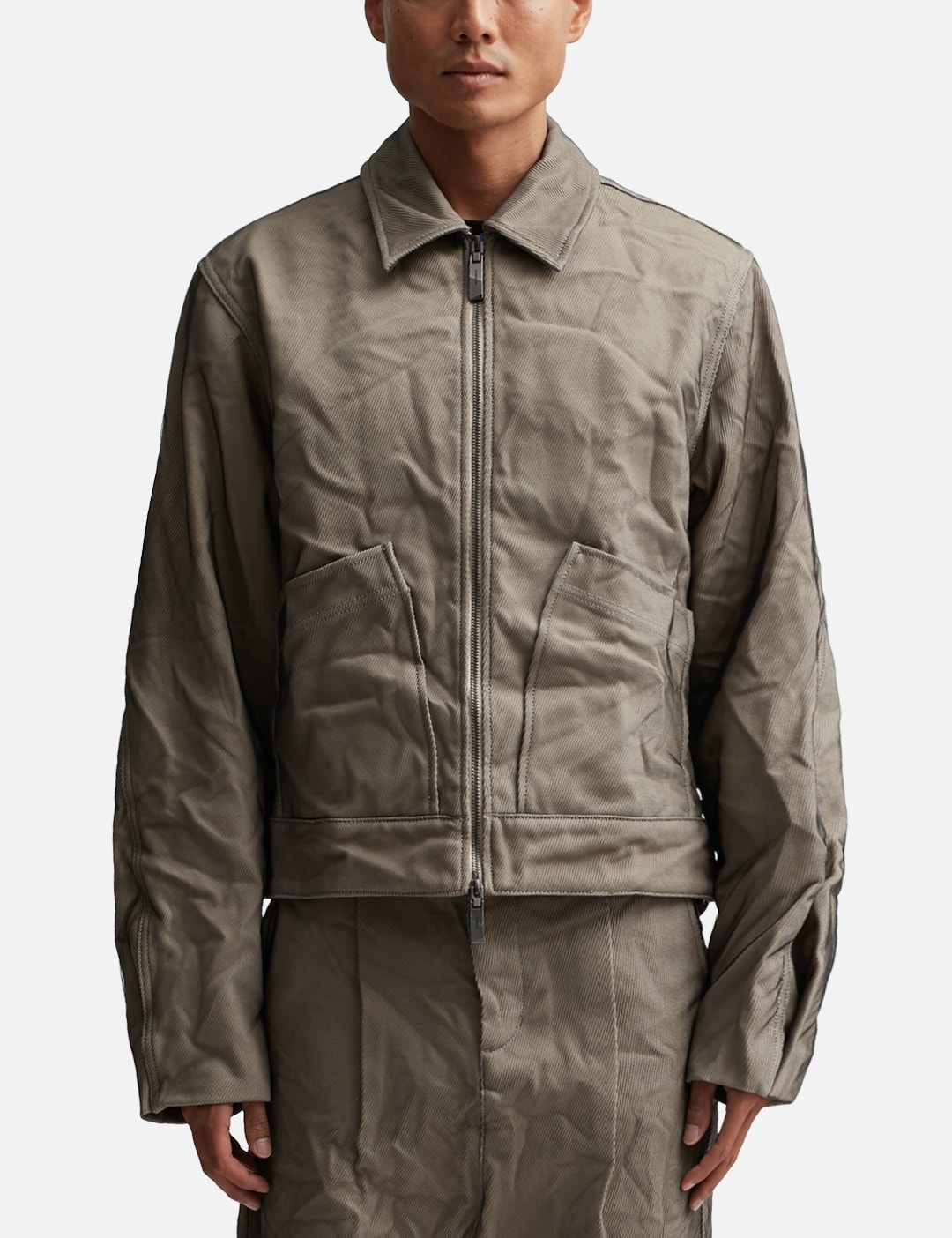 Product. 25 Semi-Oversized Layered Wrinkled Jacket view 12