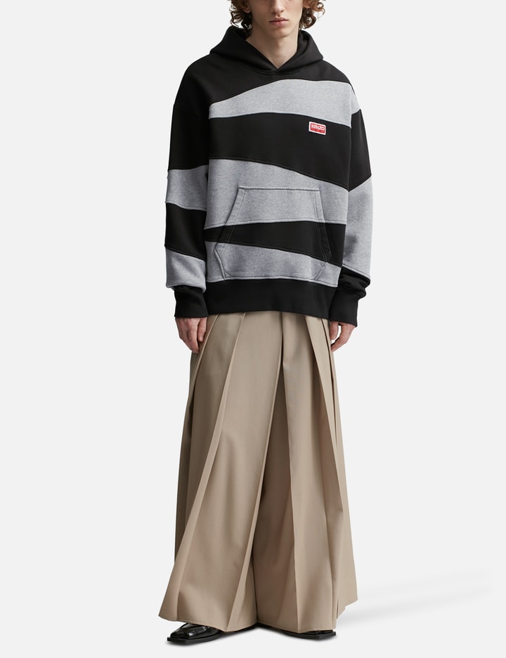 Kenzo Dazzle Stripe Oversized Hooded Sweatshirt In Black