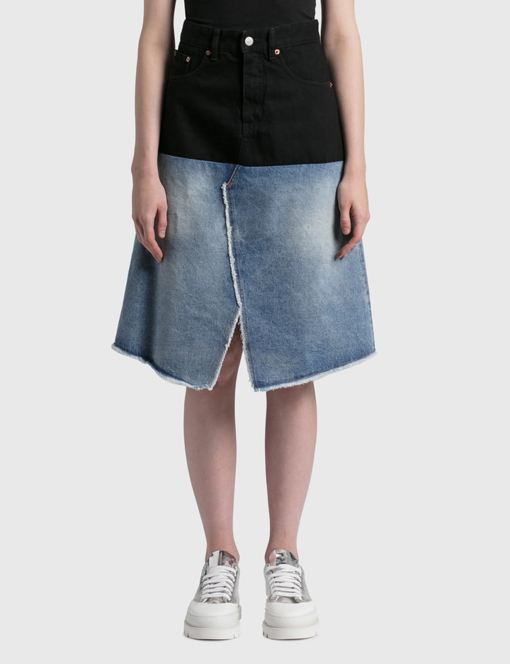 Patched Denim Skirt Placeholder Image